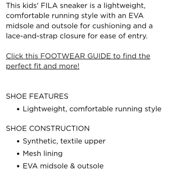 FILA running Panorama 7 TN strap,size 1 , 3, 7 - Picture 4 of 5